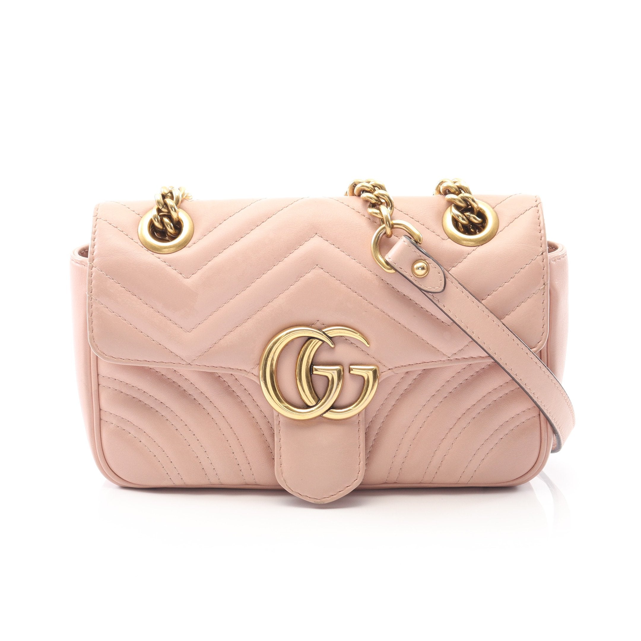 GUCCI グッチピンクベージュ ショルダーバッグマーモント