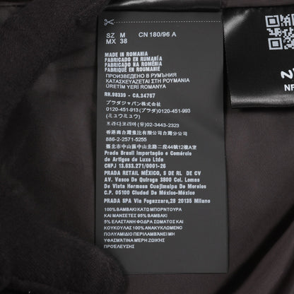 Re-Nylon ジップアップパーカー グラフィックプリント コットン オレンジ ブラック 三角プレート プラダ トップス PRADA