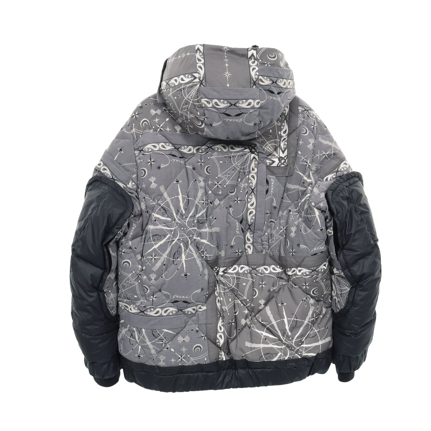 Dr.Woo ジャケット ペイズリー コットン グレー フード付き サカイ アウター sacai