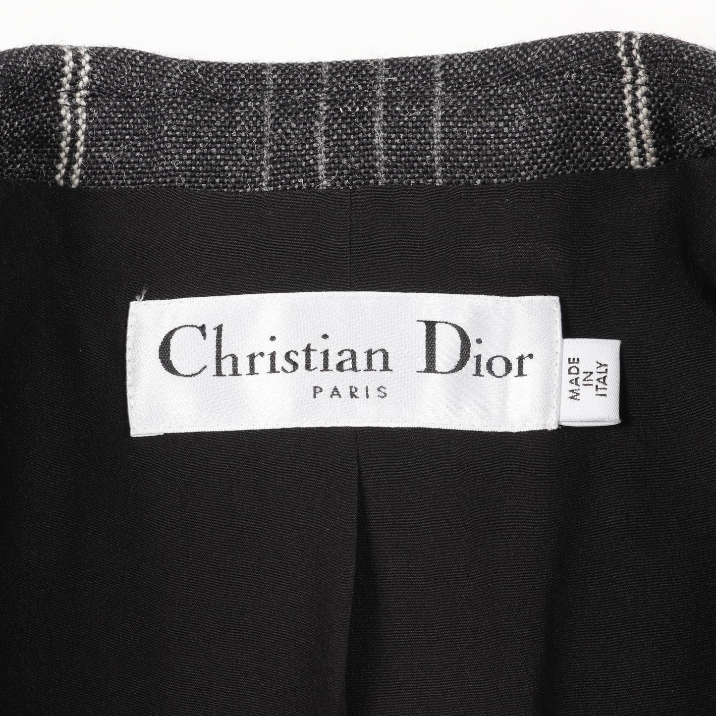 テーラードジャケット チェック ウール グレー クリスチャンディオール アウター Christian Dior