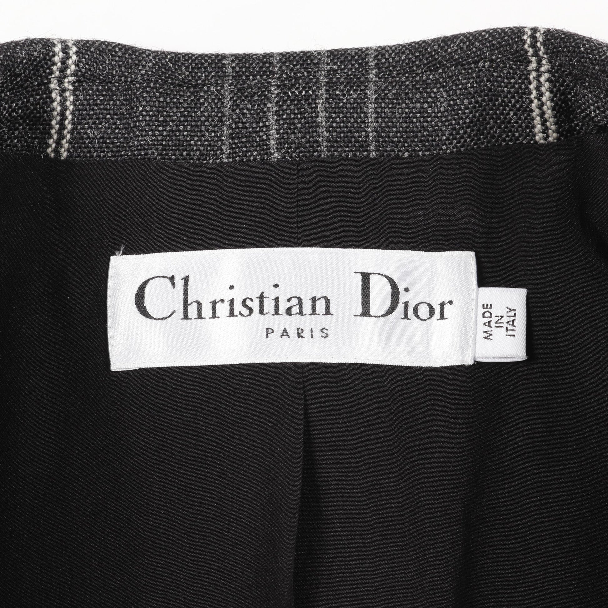 テーラードジャケット チェック ウール グレー クリスチャンディオール アウター Christian Dior