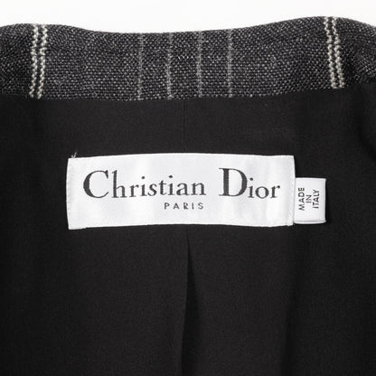 テーラードジャケット チェック ウール グレー クリスチャンディオール アウター Christian Dior