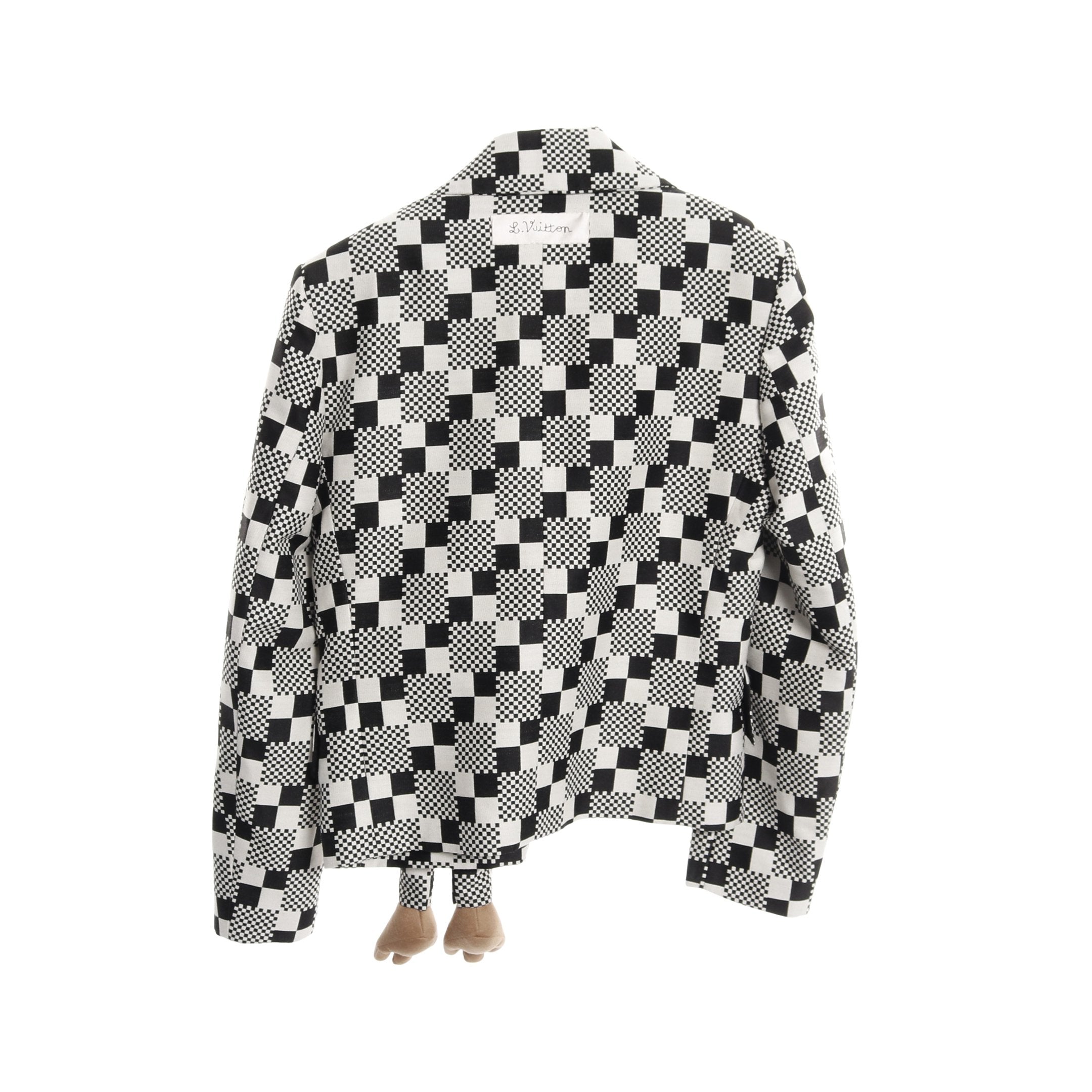 LVフレンド ドッグ パペット ダミエ ジャケット ウール ブラック オフ