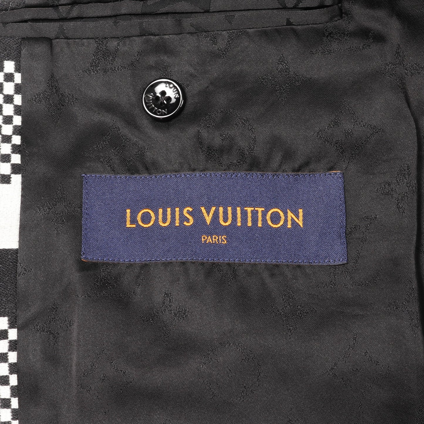 LVフレンド ドッグ パペット ダミエ ジャケット ウール ブラック オフホワイト ブラウン ルイヴィトン アウター LOUIS VUITTON