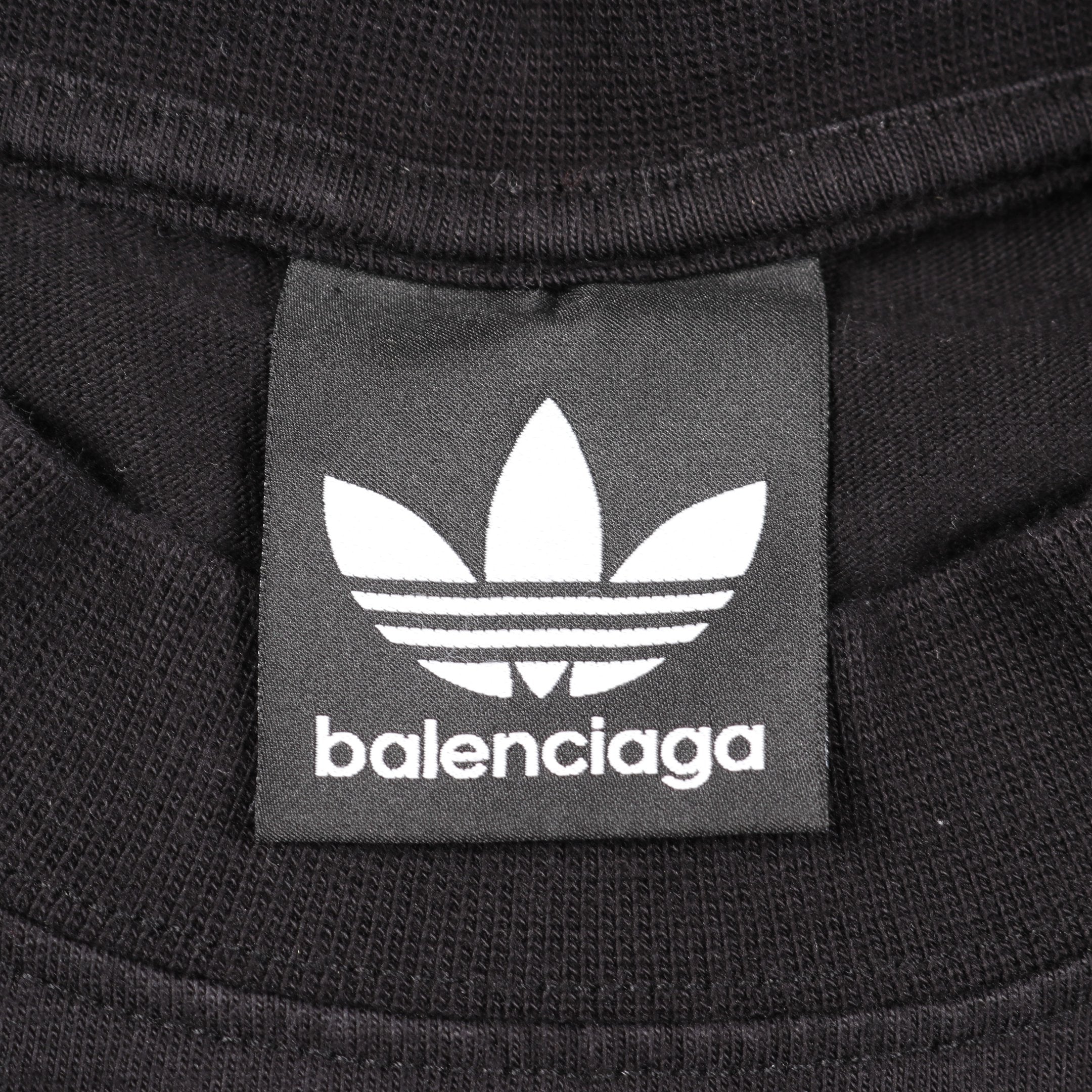 BALENCIAGA × adidas Tシャツ ロゴプリント コットン ブラック