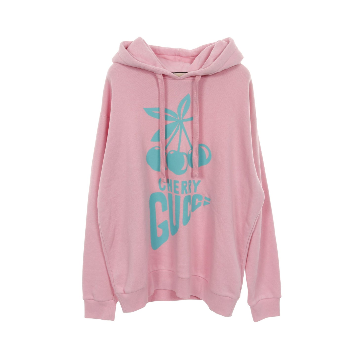 CHERRY GUCCI プルオーバーパーカー チェリー コットン ピンク ターコイズブルー グッチ トップス GUCCI