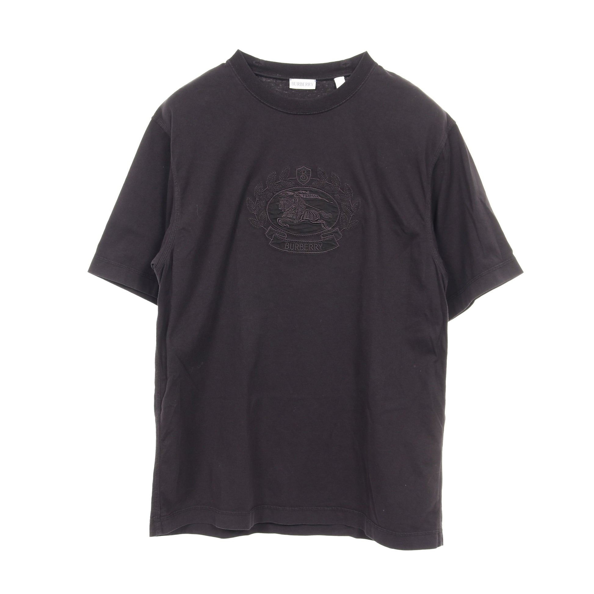 EKD Tシャツ ロゴ刺繍 コットン ブラック バーバリー トップス BURBERRY