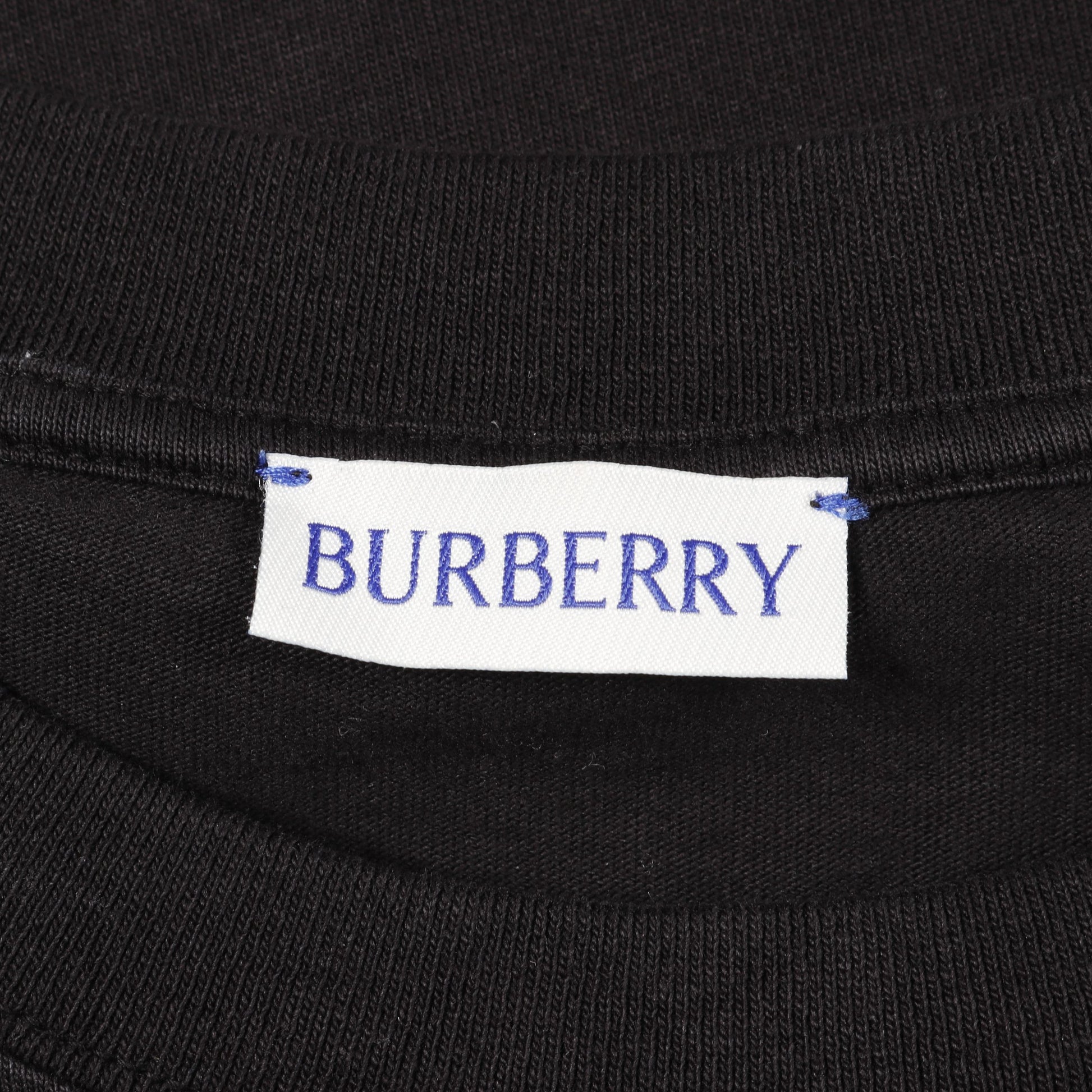 EKD Tシャツ ロゴ刺繍 コットン ブラック バーバリー トップス BURBERRY