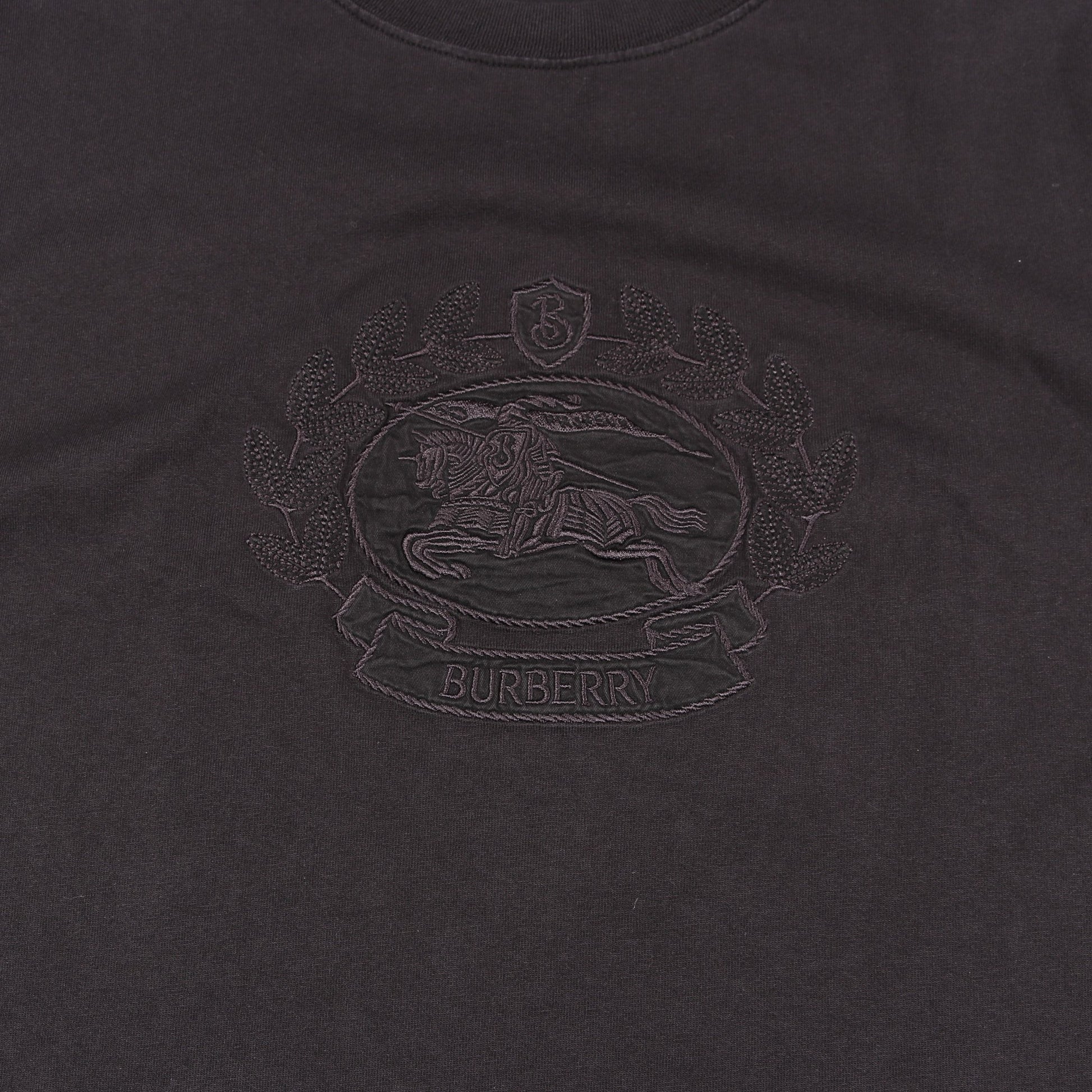EKD Tシャツ ロゴ刺繍 コットン ブラック バーバリー トップス BURBERRY