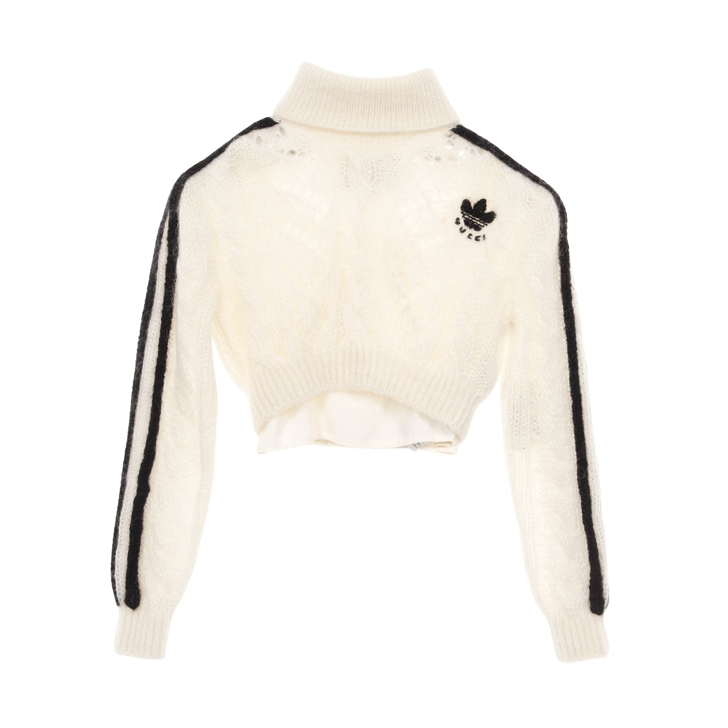 GUCCI × adidas ニット タートルネック モヘヤ ナイロン ウール アイボリー ブラック グッチ トップス GUCCI