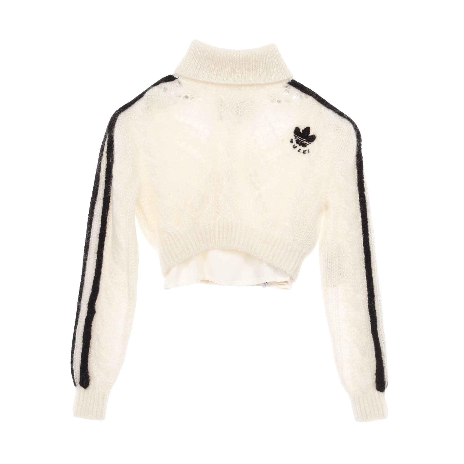 GUCCI × adidas ニット タートルネック モヘヤ ナイロン ウール アイボリー ブラック グッチ トップス GUCCI