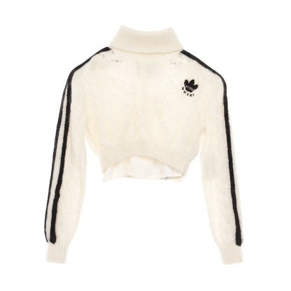 GUCCI × adidas ニット タートルネック モヘヤ ナイロン ウール アイボリー ブラック グッチ トップス GUCCI