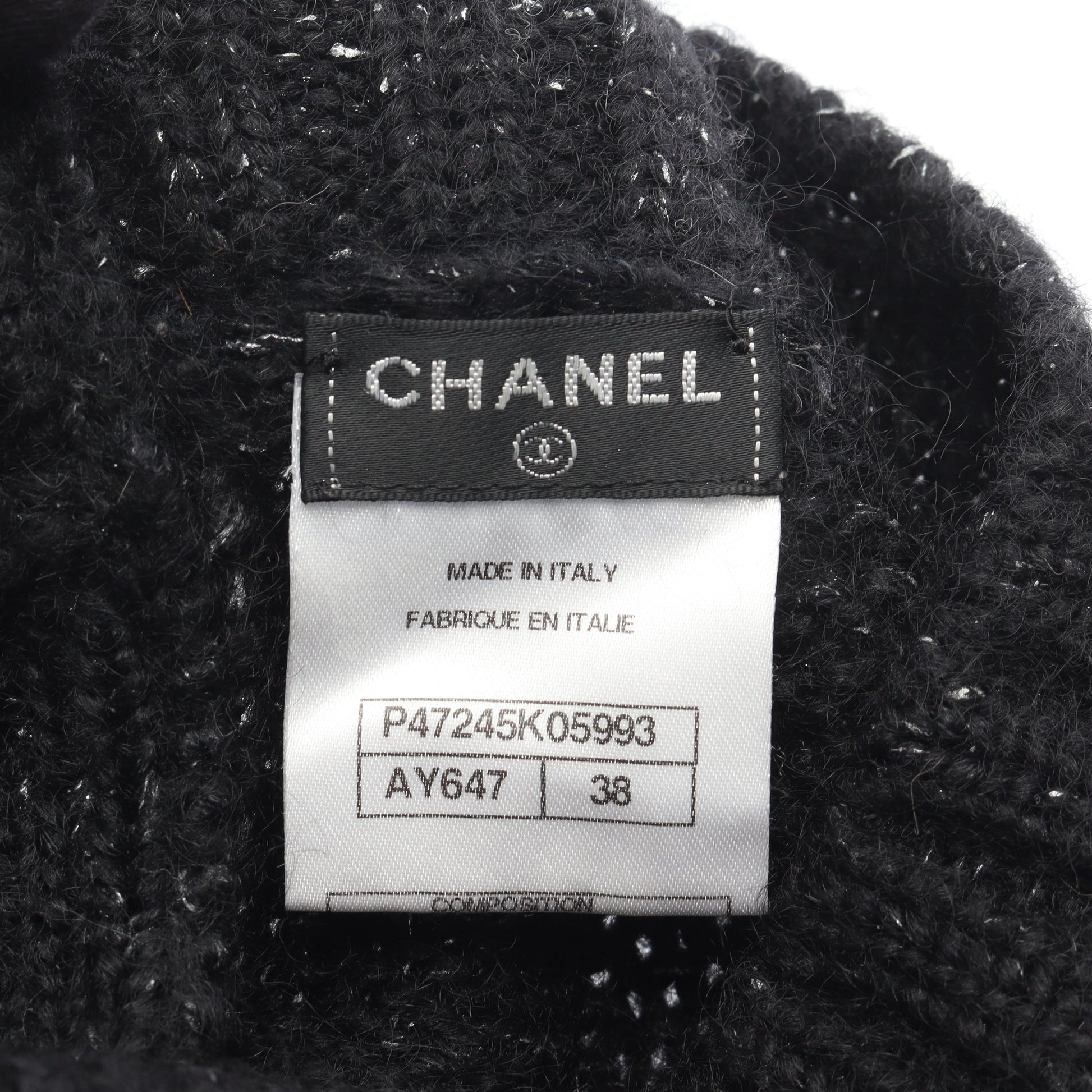 ココマークボタン ニット カシミヤ モヘヤ ブラック シャネル トップス CHANEL