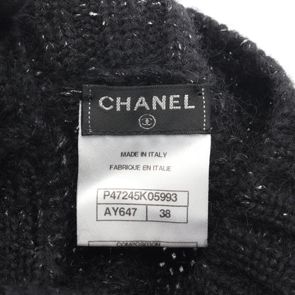 ココマークボタン ニット カシミヤ モヘヤ ブラック シャネル トップス CHANEL