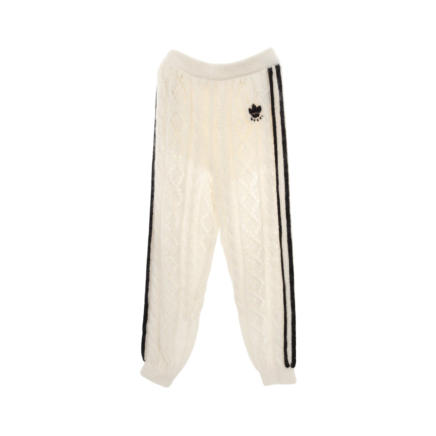 GUCCI × adidas ニット スウェットパンツ モヘヤ オフホワイト ブラック グッチ ボトムス GUCCI