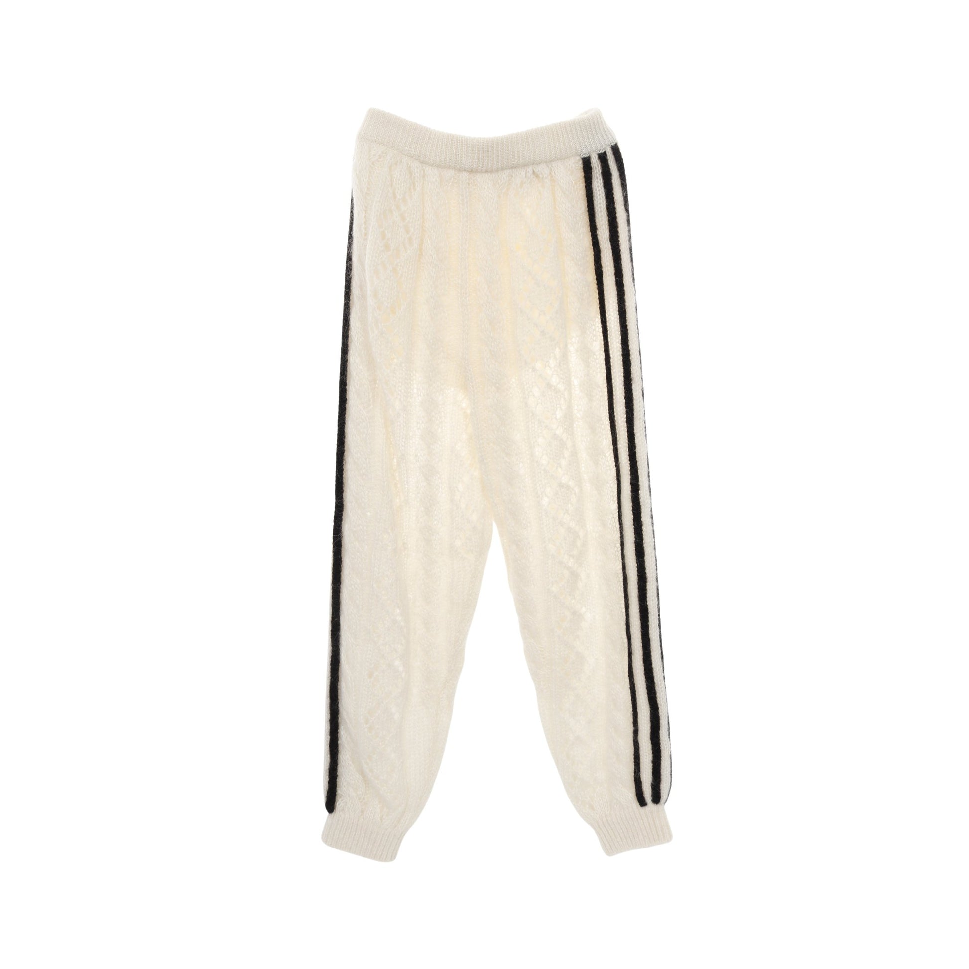 GUCCI × adidas ニット スウェットパンツ モヘヤ オフホワイト ブラック グッチ ボトムス GUCCI