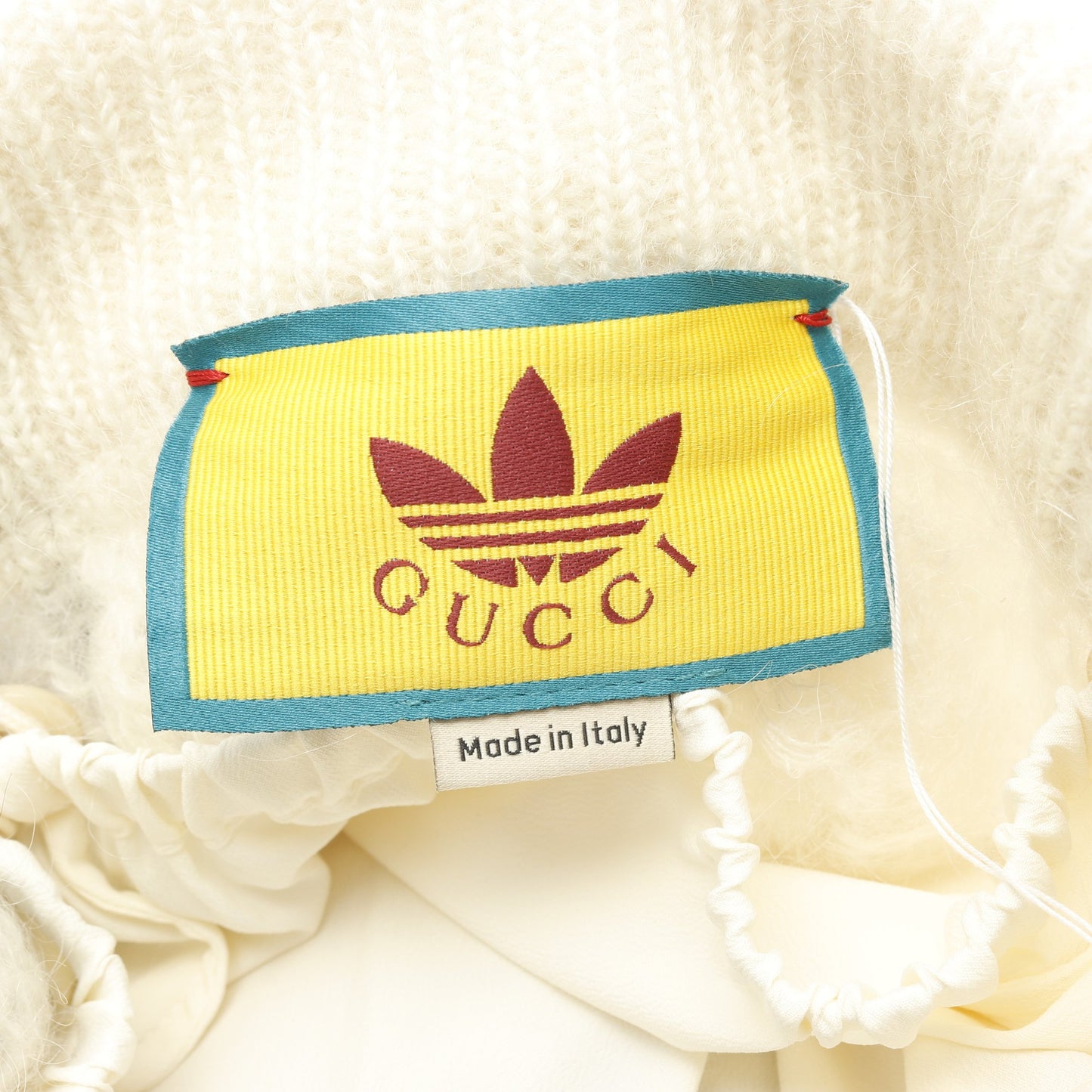 GUCCI × adidas ニット スウェットパンツ モヘヤ オフホワイト ブラック グッチ ボトムス GUCCI