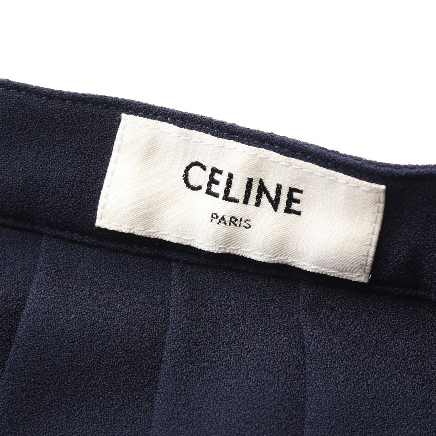 プリーツ スカート レーヨン ネイビー エディ期 セリーヌ ボトムス CELINE