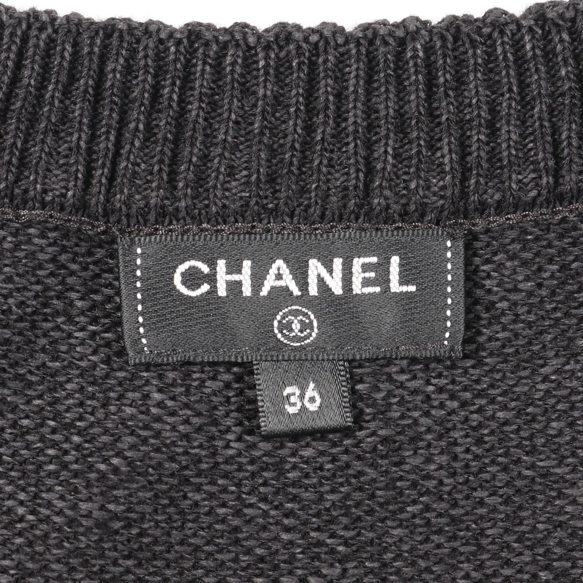 ココマークボタン ニットワンピース 長袖 ビスコース ダークグレー レース シャネル ワンピース CHANEL