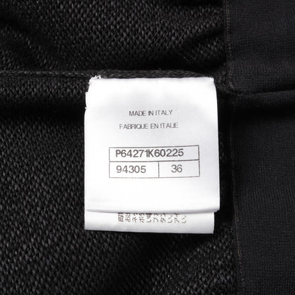 ココマークボタン ニットワンピース 長袖 ビスコース ダークグレー レース シャネル ワンピース CHANEL