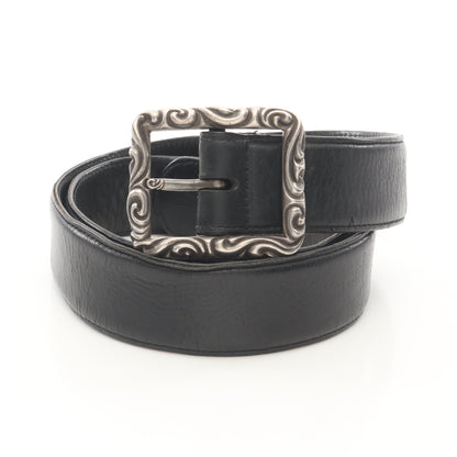 レクタングルスクロール ベルト レザー ブラック シルバー金具 クロムハーツ 財布・小物 Chrome Hearts