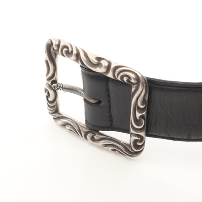 レクタングルスクロール ベルト レザー ブラック シルバー金具 クロムハーツ 財布・小物 Chrome Hearts