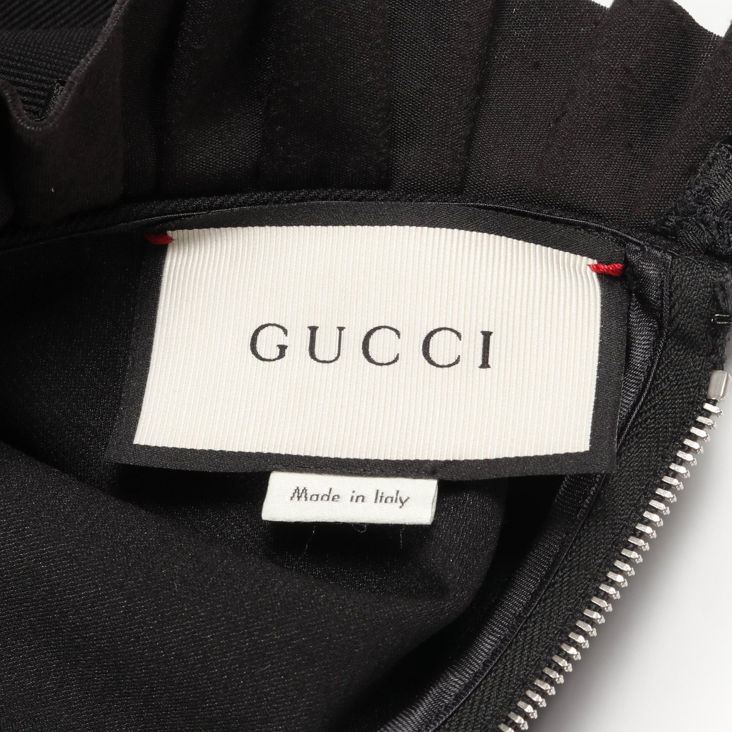 ワンピース ナイロン ブラック フリル リボン グッチ ワンピース GUCCI
