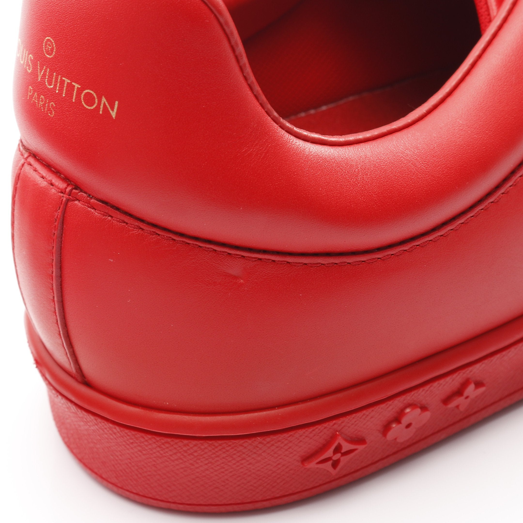 ルクセンブルクライン スニーカー レザー レッド ホワイト ルイ