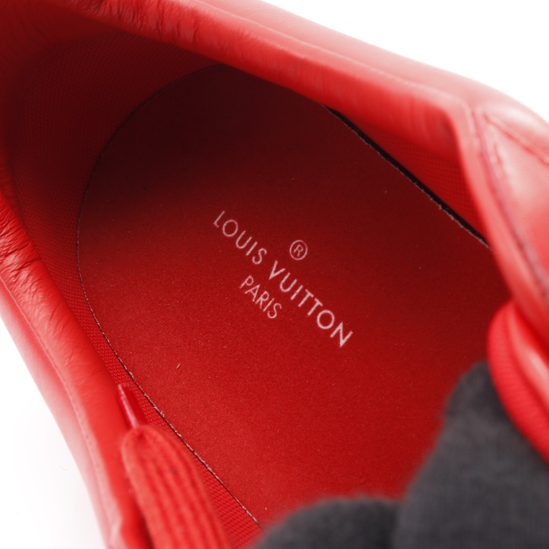 ルクセンブルクライン スニーカー レザー レッド ホワイト ルイ