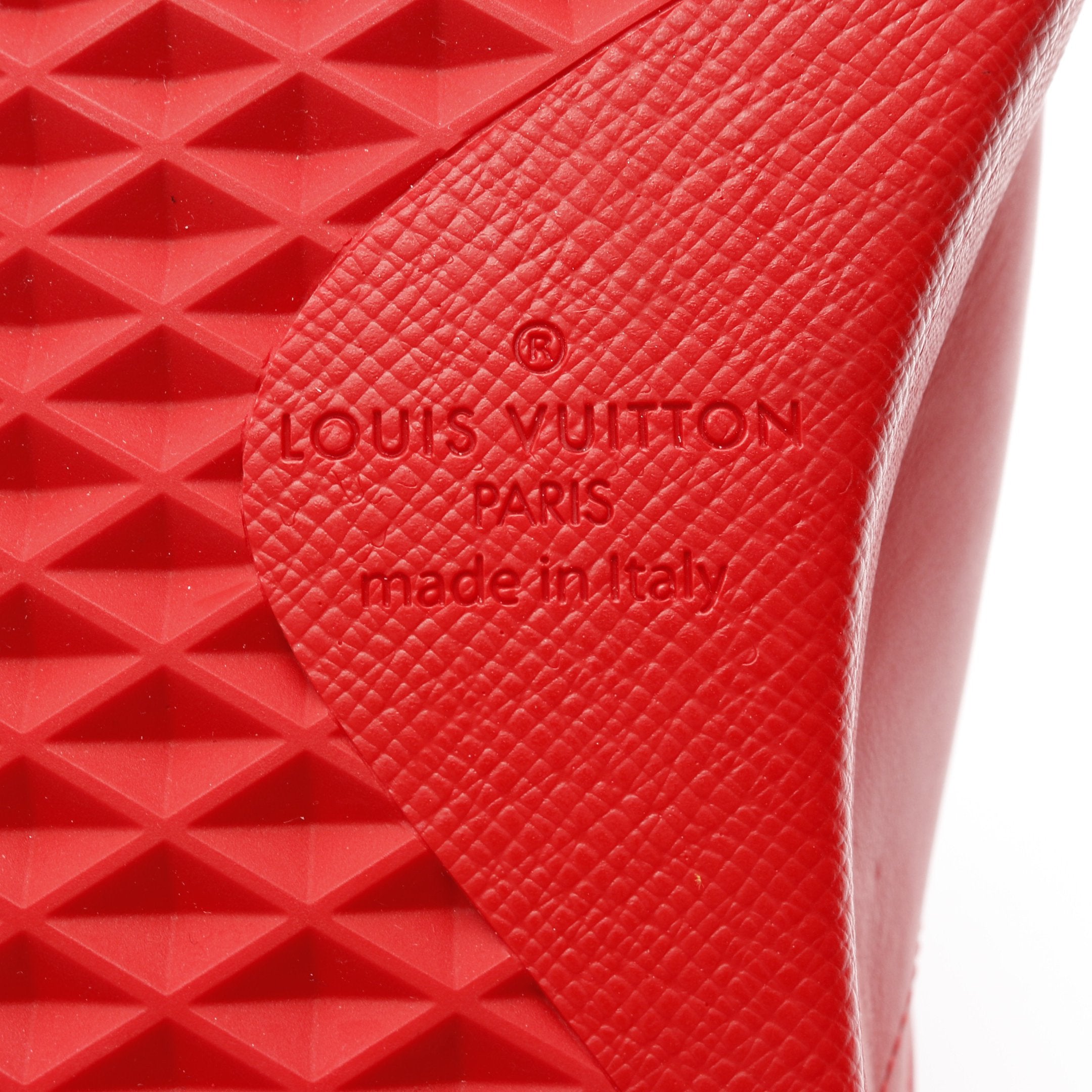 ルクセンブルクライン スニーカー レザー レッド ホワイト ルイ