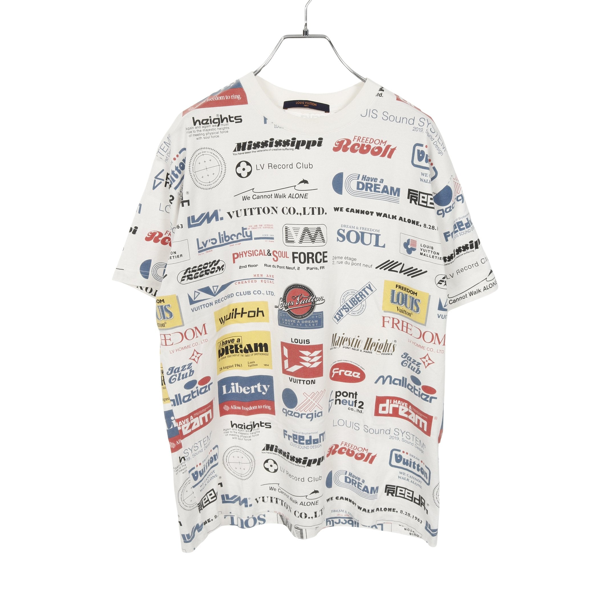 オールオーバーロゴプリント Tシャツ クルーネック 半袖 コットン