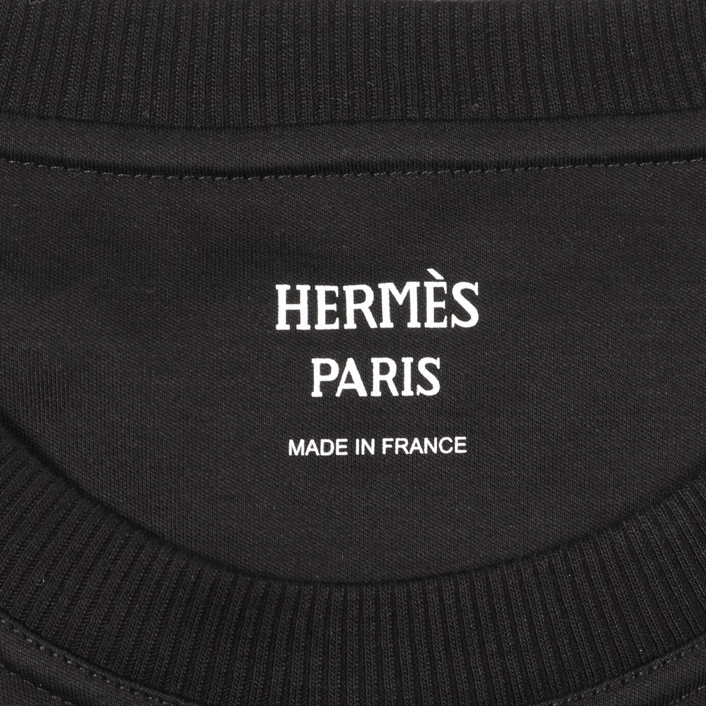 Tシャツ クルーネック 半袖 コットン ブラック レース 透かし エルメス トップス HERMES