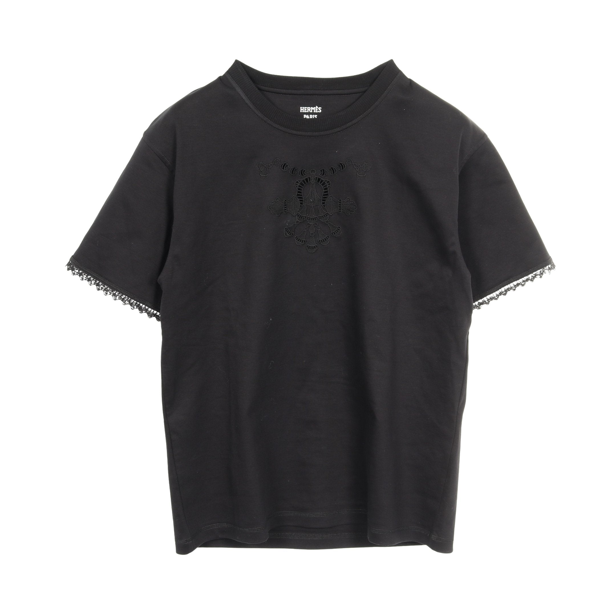 エルメス　Tシャツ HERMES（エルメス） 半袖Tシャツ ステッチ Sサイズ コットン ホワイト