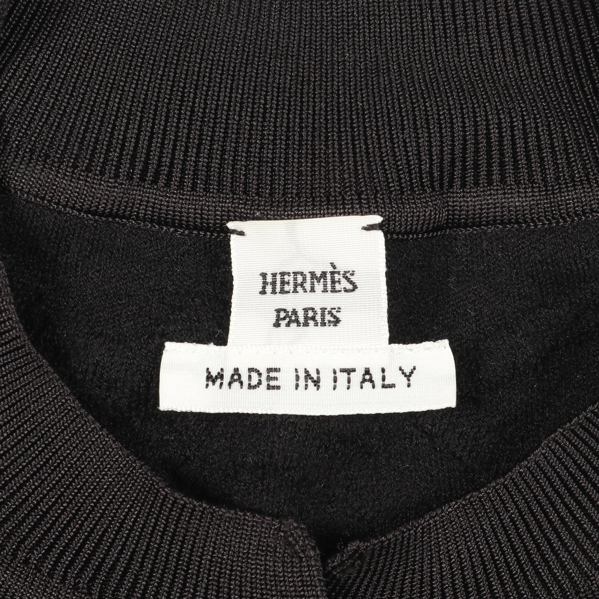 パルフロワリミックス ニット 半袖 ウール ブラック エルメス トップス HERMES