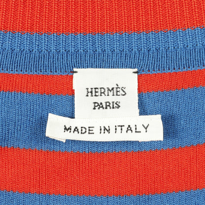 ツイルレーヌ カーディガン シルク ブルー レッド エルメス トップス HERMES