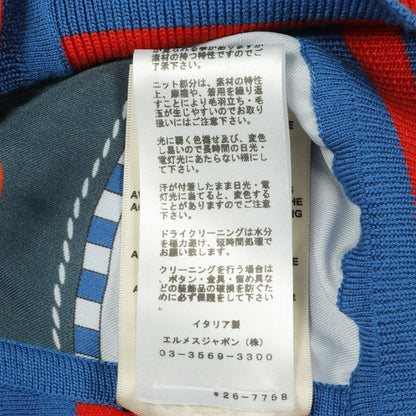 ツイルレーヌ カーディガン シルク ブルー レッド エルメス トップス HERMES