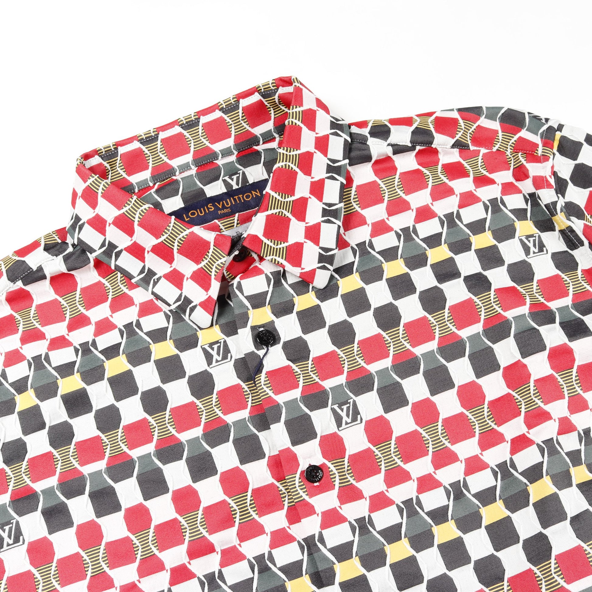 Amen Break ジャカードレギュラーフィット シャツ 長袖 レッド マルチカラー ルイヴィトン トップス LOUIS VUITTON