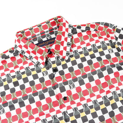 Amen Break ジャカードレギュラーフィット シャツ 長袖 レッド マルチカラー ルイヴィトン トップス LOUIS VUITTON
