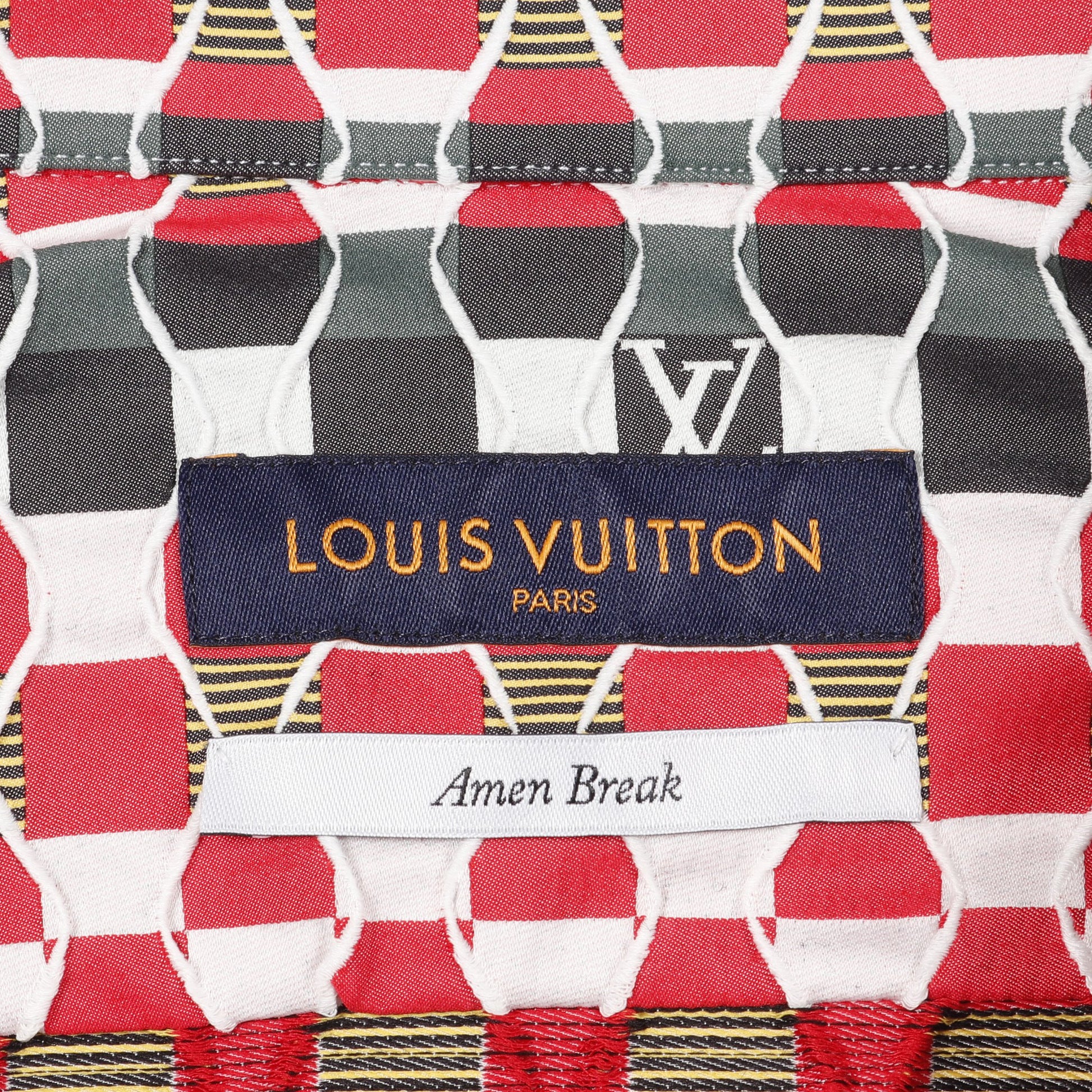 Amen Break ジャカードレギュラーフィット シャツ 長袖 レッド マルチカラー ルイヴィトン トップス LOUIS VUITTON
