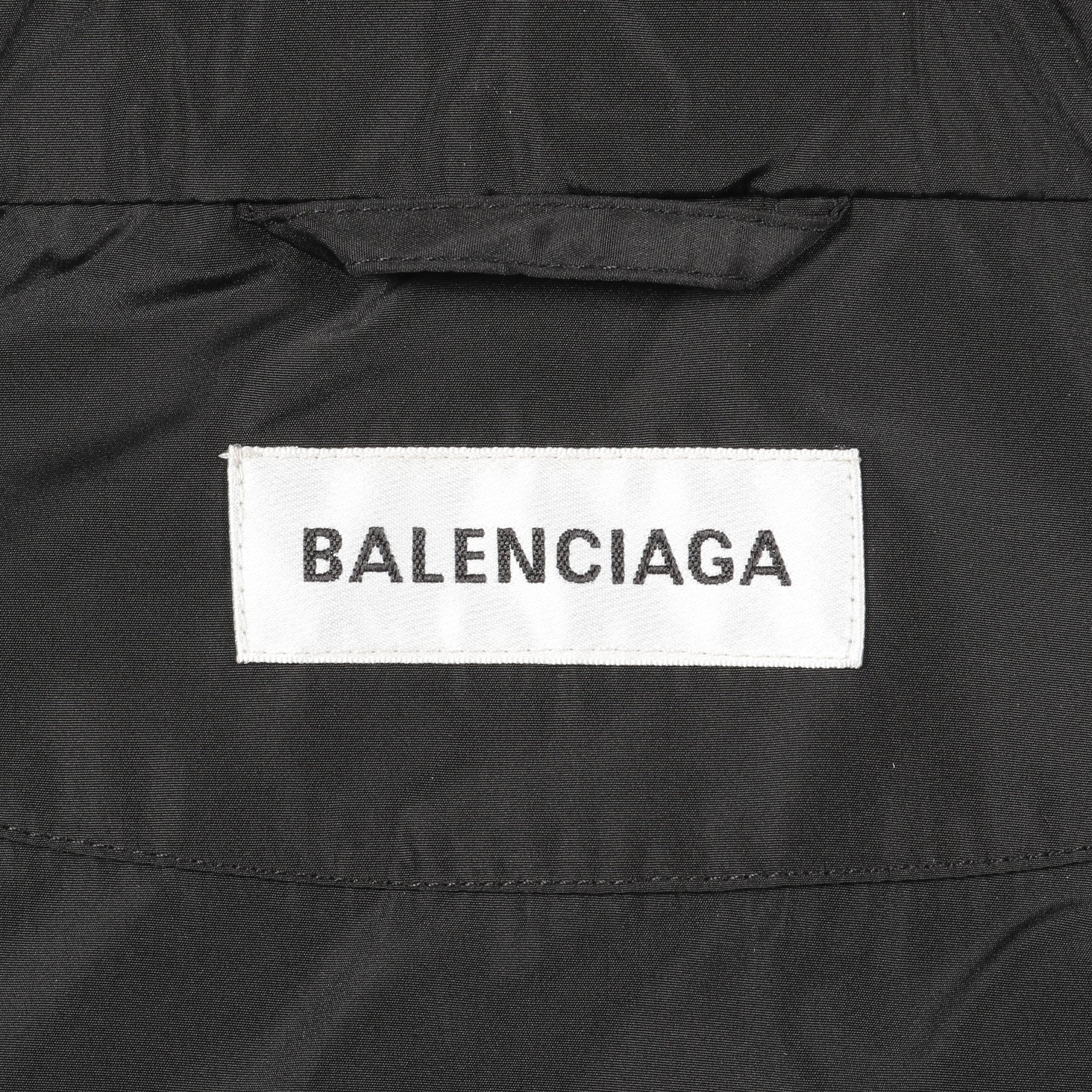 ジャケット バックロゴ レーヨン ブラック フード付き バレンシアガ