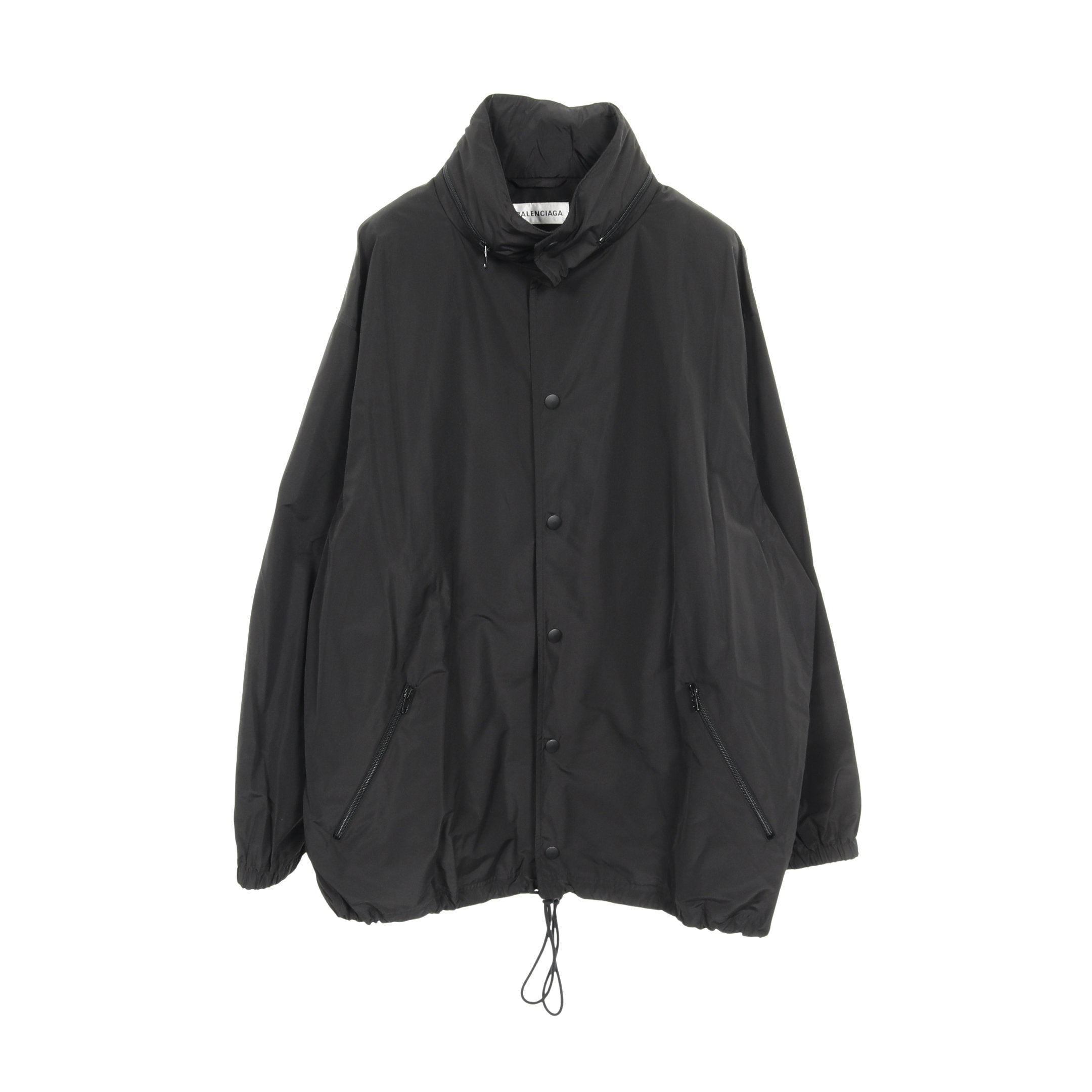 ジャケット バックロゴ レーヨン ブラック フード付き バレンシアガ