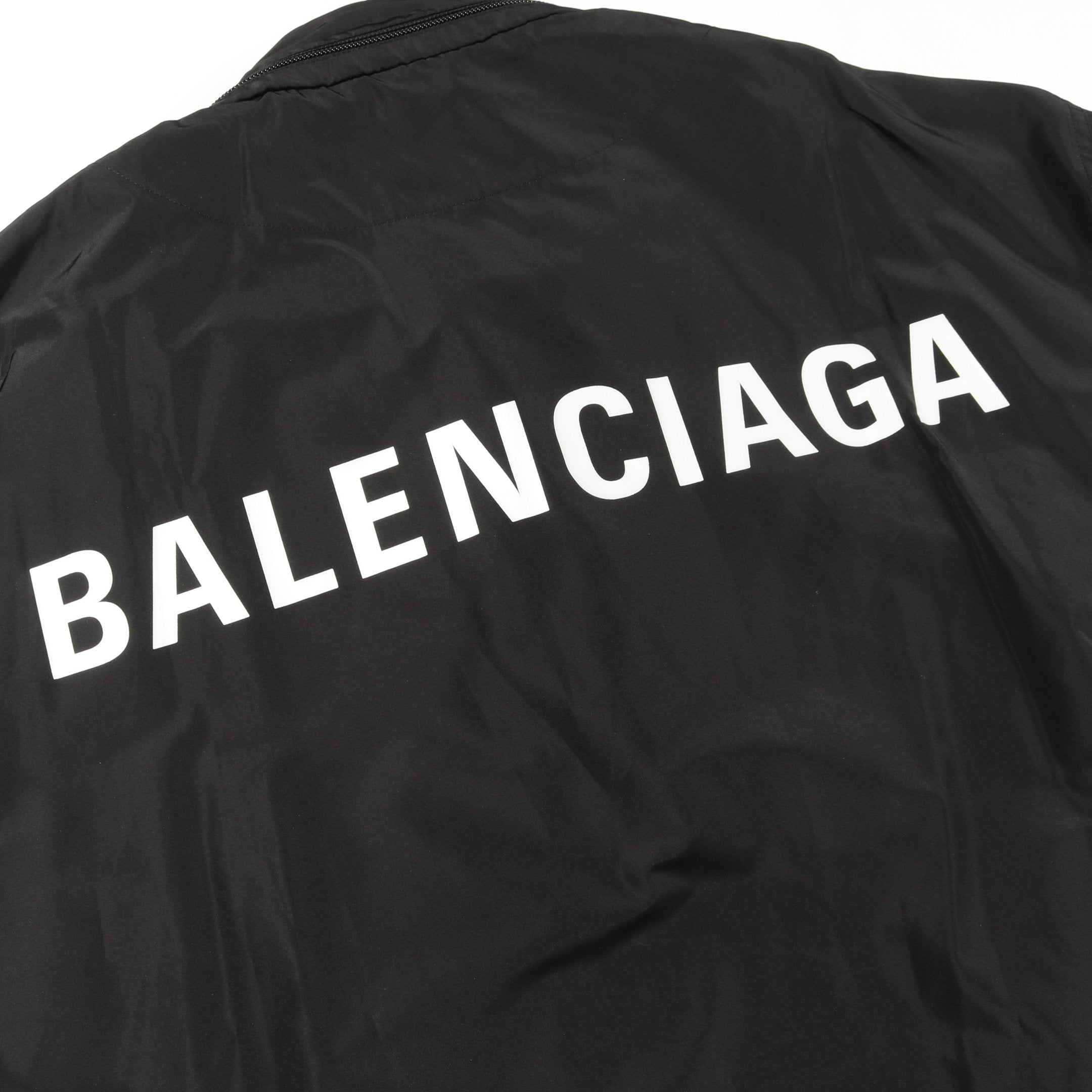 ジャケット バックロゴ レーヨン ブラック フード付き バレンシアガ