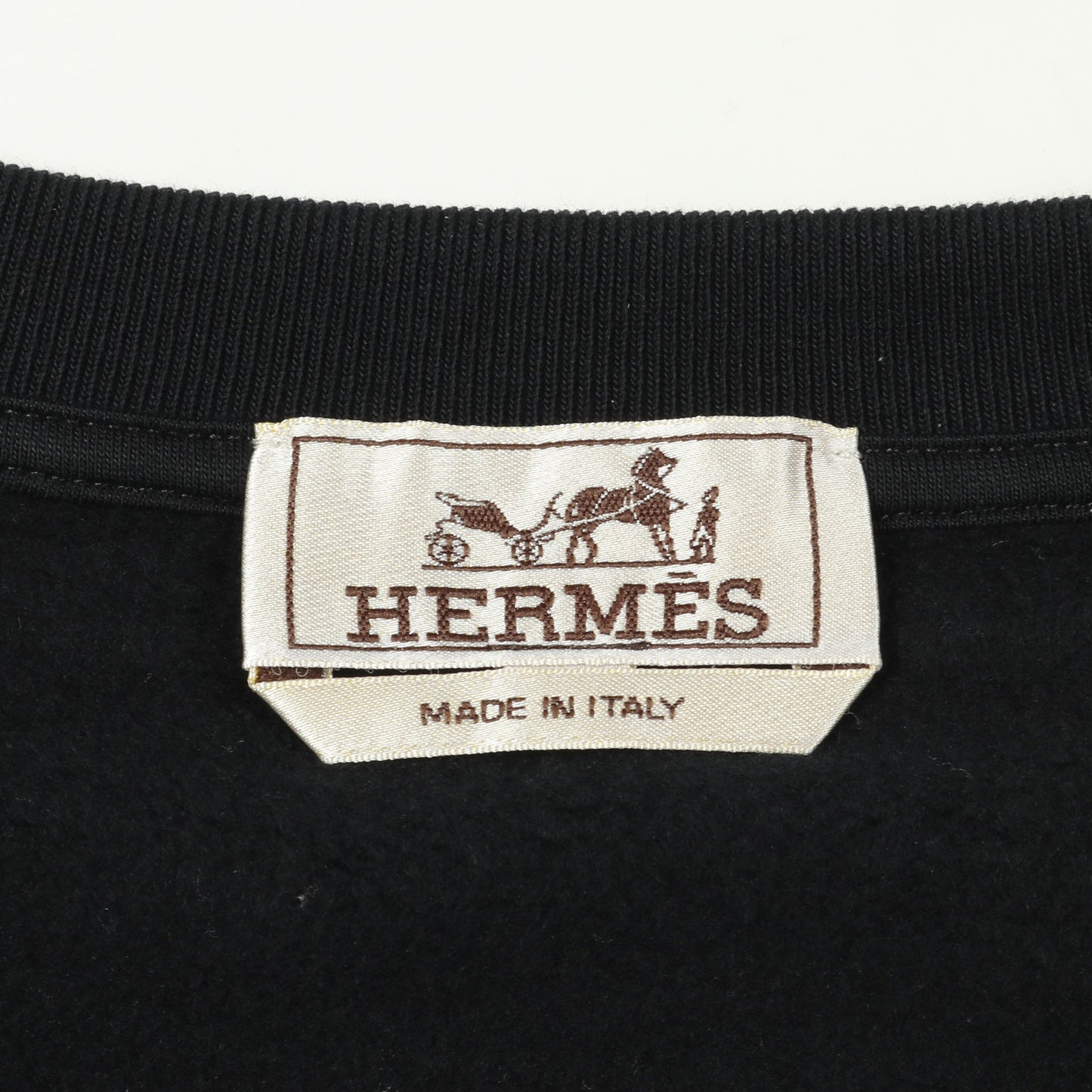 Metallerie au Carre スウェットシャツ クルーネック コットン ネイビー ダークブラウン 裏起毛 エルメス トップス HERMES