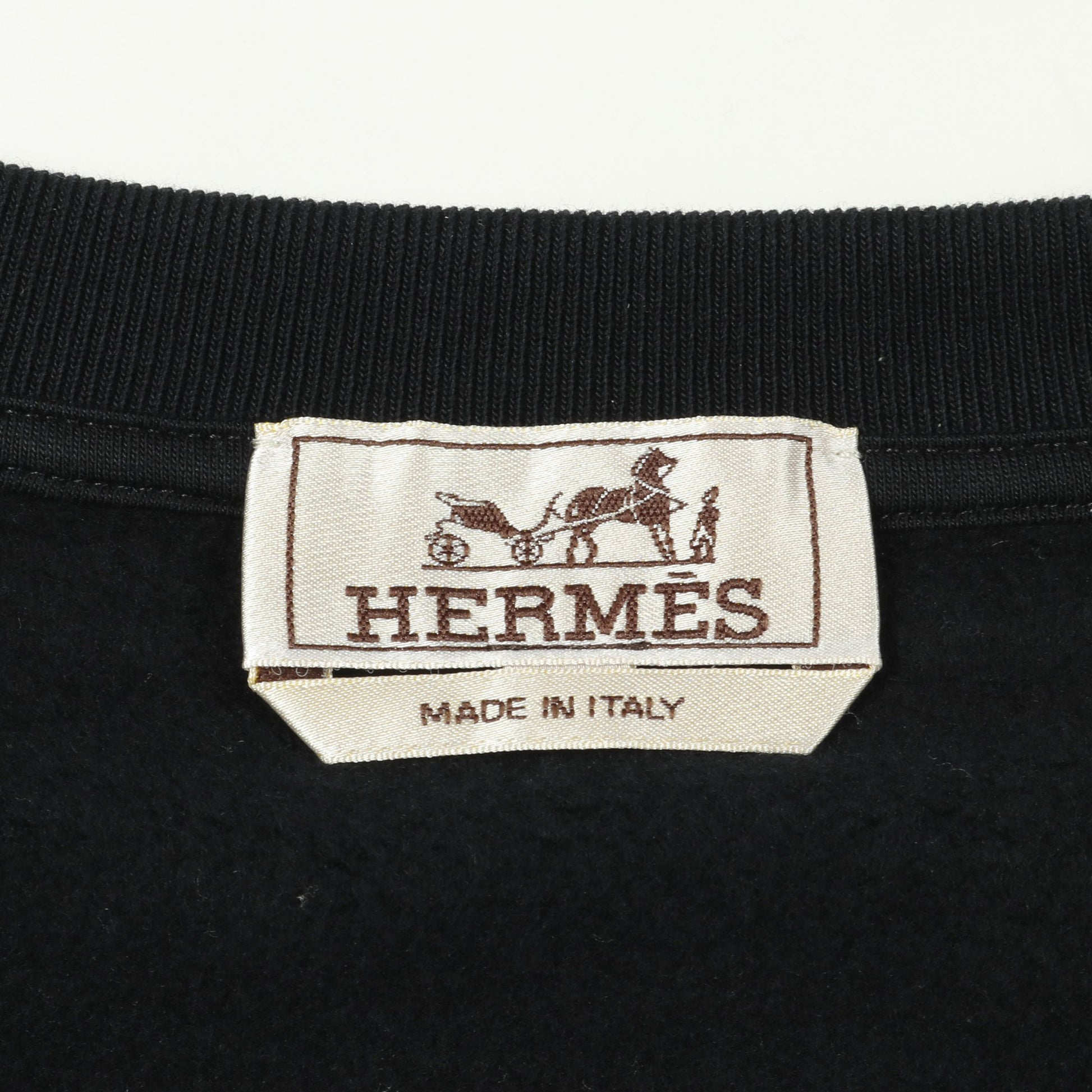 Metallerie au Carre スウェットシャツ クルーネック コットン ネイビー ダークブラウン 裏起毛 エルメス トップス HERMES