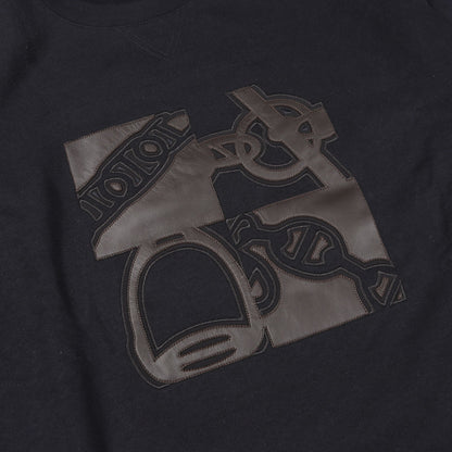 Metallerie au Carre スウェットシャツ クルーネック コットン ネイビー ダークブラウン 裏起毛 エルメス トップス HERMES