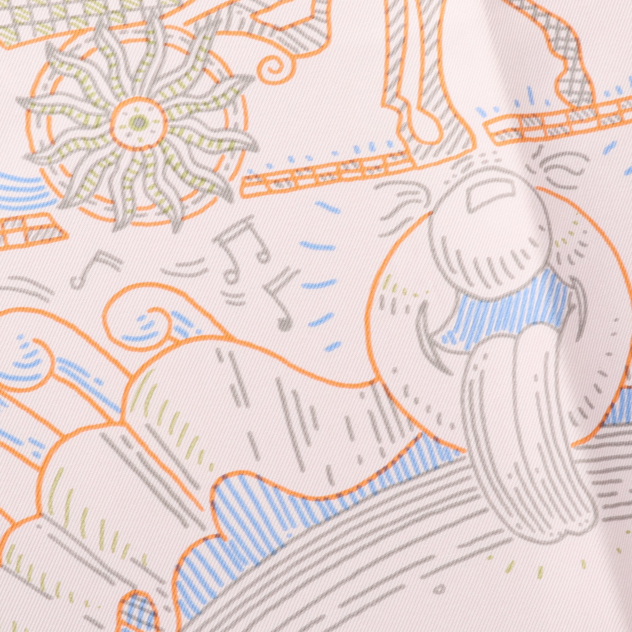 カレ90 PLEASE HOLD THE LINE スカーフ シルク ライトピンク マルチ