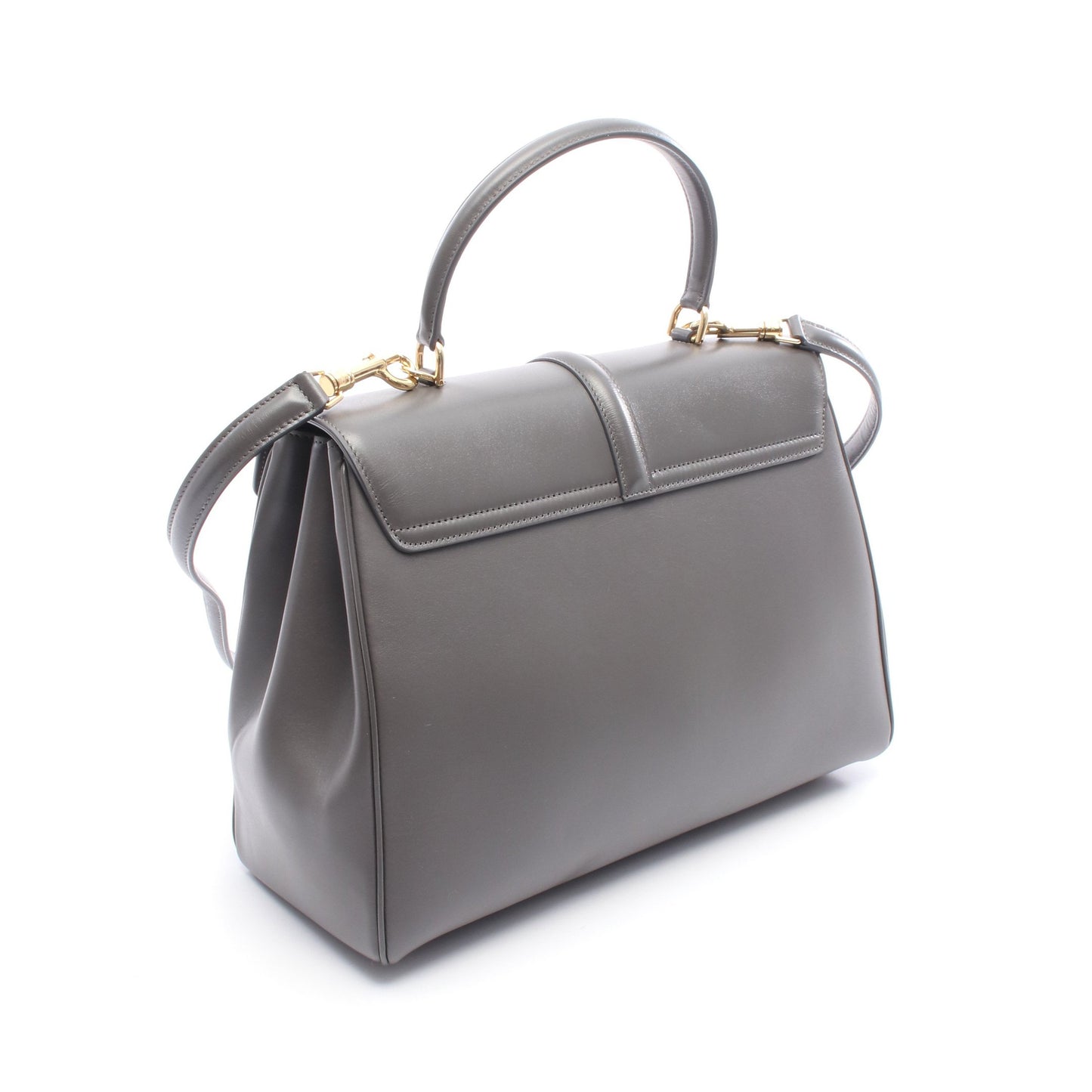 16 セーズ ミディアム ハンドバッグ レザー グレー 2WAY セリーヌ バッグ CELINE