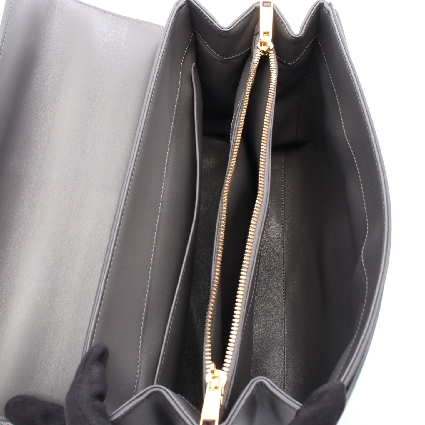 16 セーズ ミディアム ハンドバッグ レザー グレー 2WAY セリーヌ バッグ CELINE