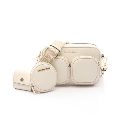 JET SET ITEM クロスボディ ウィズ テックアタッチ ミディアム ショルダーバッグ レザー オフホワイト マイケルコース バッグ MICHAEL KORS
