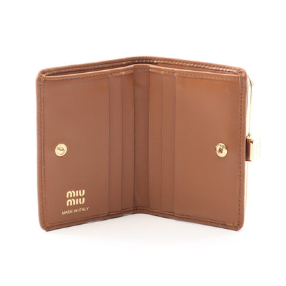 SOFTY METAL 二つ折り財布 レザー ブラウン がま口 ミュウミュウ – RECLO 